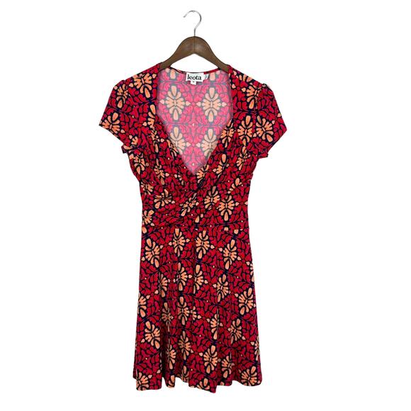 Leota Lula | Stitch Fix Terazzo Print Sweetheart Fit & Flare Faux Wrap Dress - Picture 8 of 8